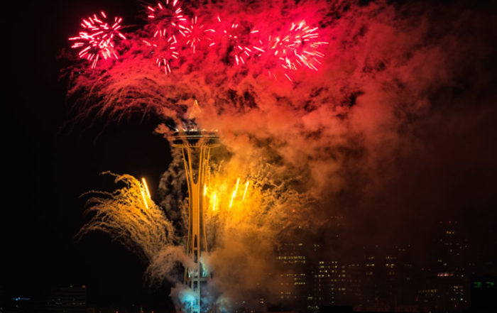 Seattle Space Needle Fireworks NYE