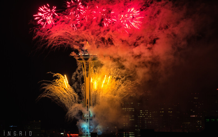 New Year Fireworks at Seattle Space Needle